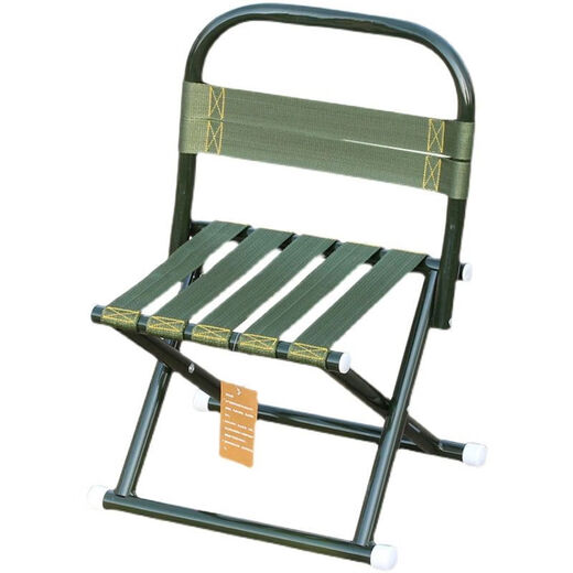 
He Jiangong folding chair outdoor folding stool portable backrest chair stool household low stool small pony fishing chair small stool 0L 3523 round tube folding backrest chair quality assurance
