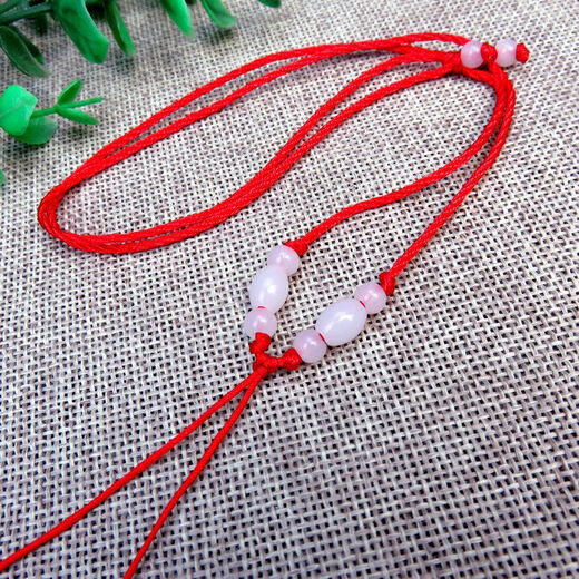 Meipai red rope adjustable necklace rope hand-woven pendant rope children's pendant accessories high-end jade rope SN6197 red rope white vase beads buy 1+1 2 pieces trial pack