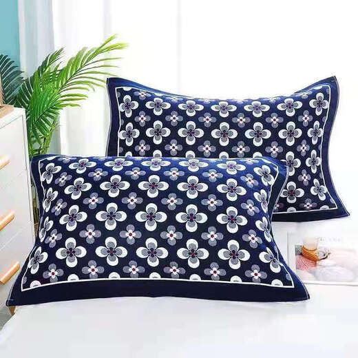 轻奢枕巾一对黑色耐脏不掉色枕巾卡通大人枕头巾学生抖音网红 方格熊黑一对