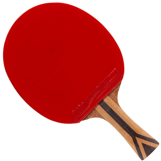 Red Double Happiness DHS Crazy Seven Star Table Tennis Racket Horizontal Patch Competition Teak Face + Carbon H7002 Gift Ball