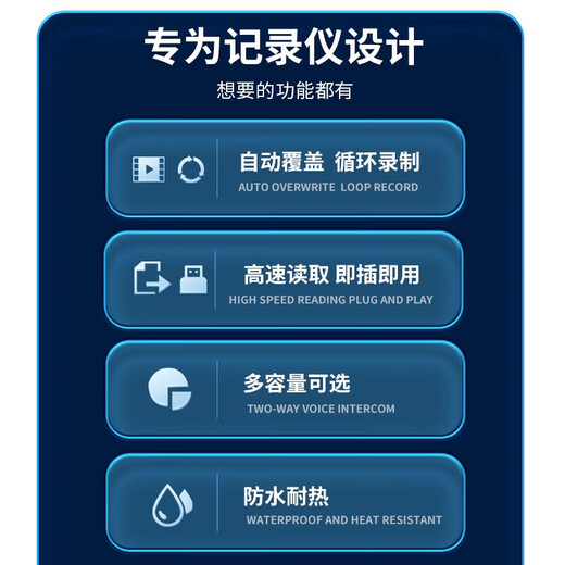 竹典适用比亚迪行车记录仪内存卡TF卡汉/秦PLUS/唐新能源/海鸥/海豚/元高速CLASS10存储卡micro SD卡 64G 比亚迪行车记录仪TF卡 TF卡(单卡)