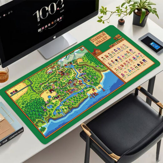 Mausmatratze rund um die Star Dew Valley Geschichte von Mengqibao Super Large NPC bevorzugt Crop Map Schlafsaal Internet Café Tisch ER-698 300x800x3mm [TARP-Stoff]