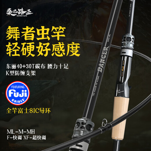 桑巴路亚竿舞者虫杆富仕sic导环超轻高碳泛用远投直枪柄竿鳜鱼鲈鱼翘嘴竿 2.01米 M硬度直柄单杆(S672M)