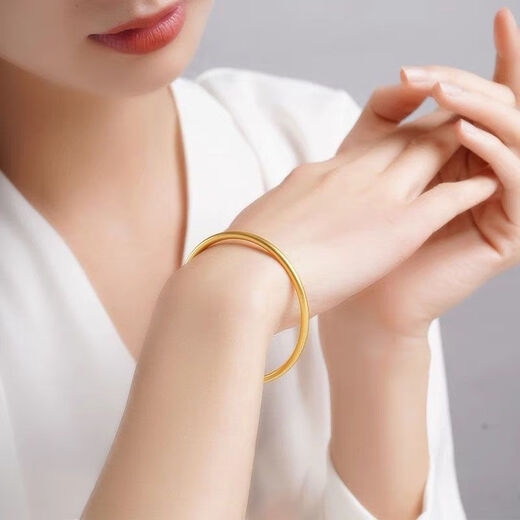 Quanbi Yansha Gold Bracelet Женский древний метод Золотой браслет имитация золотой свадебной позы ювелирных украшений. Плотный круг золотой браслет подарок подруга 5 мм древний метод золотой браслет [внутренний диаметр 60 мм] Конечная красота 丨 Ингененное мастерство 丨 Текстура