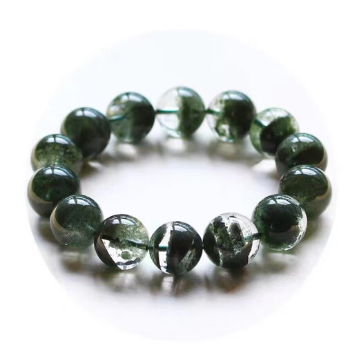 WSAY Green Ghost Cornucopia Crystal Bracelet for Men and Women Ghost Crystal Melaleuca Green Crystal Beads Full of Stars Bead Diameter Approximately 6mm Single Circle