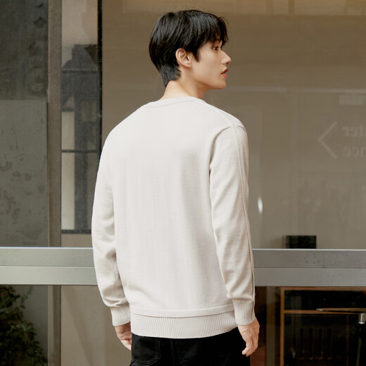 gxg.jeans男装2024年冬季新款针织衫圆领套头毛衣男 灰色 S 165