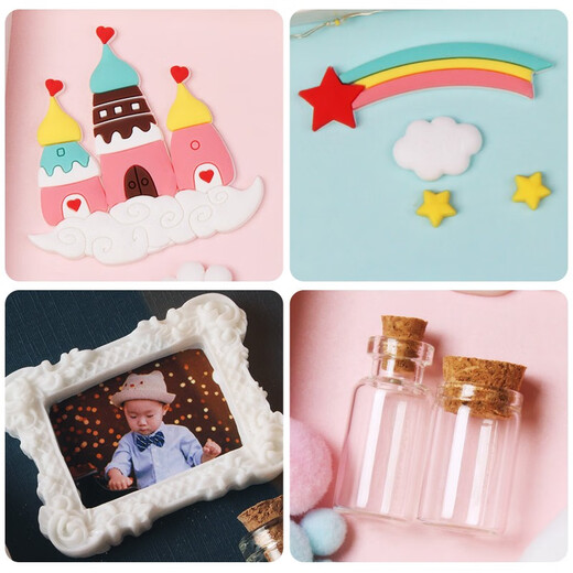 Taoshang Baby Full Moon Commemorative Hand and Foot Print Mud Newborn Baby Hand and Foot Mud Mud 100th Birthday Photo Frame 12-inch Frame Fantasy Ocean Elegant Pink + Light