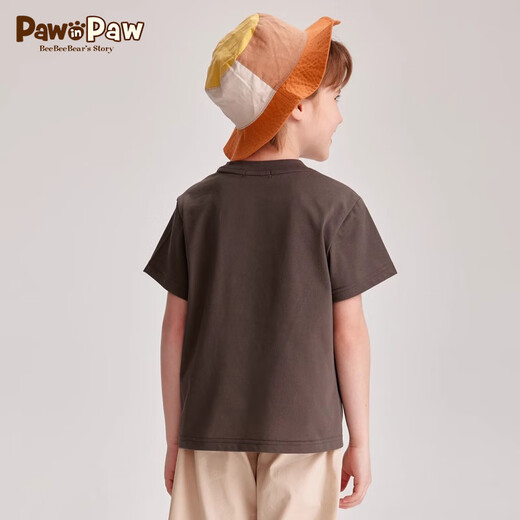 PawinPaw ice algae mud cartoon bear children's clothing summer cool short-sleeved T-shirt for boys and girls Ivory ivory/39 110 cm