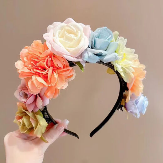 Beautifully made children's imitation hairpin Hanfu garland hair accessories girl flower headband ethnic style little girl hairpin headband fairy garland 1 hairpin flower headband (random color)