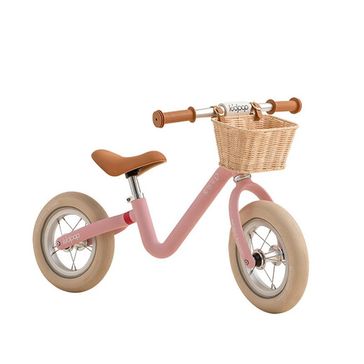 kidpop children's balance bike 1-3 years old without pedal bike children's scooter stroller baby walker one year old gift pink color