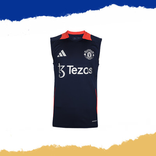 adidasADIDAS阿迪达斯曼联足球运动比赛无袖训练球衣成人男IT2019 深靛蓝IT2019 A/S （125-140斤）
