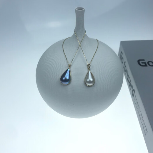 Shengbei natural seawater maple pearl pendant drop-shaped maple K gold simple bag fashionable and elegant 45cm dazzling white can be broken and buckled