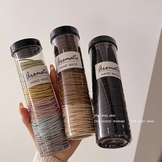 Danqin High Elasticity and Durable Traceless Hair Rope High Ponytail Hair Rope Simple Temperament Tie Hair Band Women's Hair Wrap Premium Leather Case _Black About 50pcs