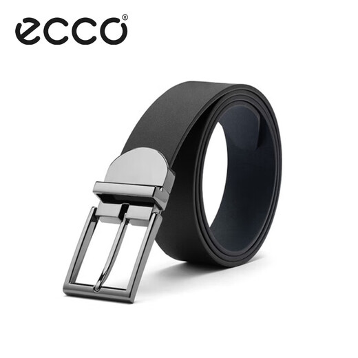 ECCO Business Casual Belt Metall Pin Schnalle Gürtel Männer 9105892 Schwarz/Mitternacht Blau 100 cm Geschenkbox