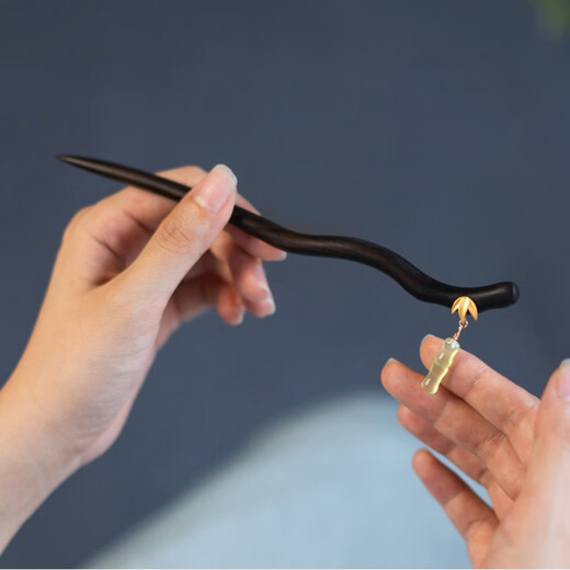 Kamalun (KAMALUN) Bamboo hairpin, antique sandalwood hairpin, retro rocking hairpin, daily hairpin, new Chinese Hanfu headwear for girlfriend, Yuzhu hairpin + brand gift box, no engraving