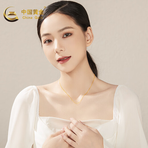 中国黄金 S925银项链女银配链单链子无吊坠锁骨链细链裸链素链时尚饰品 O字链（S925银）