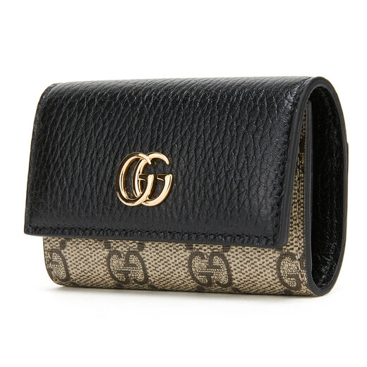 
GUCCI Gucci Women's GG Marmont Series Gold Label GG Old Canvas Leather Key Bag Ebony 456118 17WAG 1283 TU