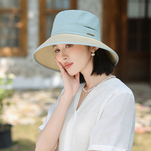 荣西图（RONGXITU）气质优雅礼帽女士凉帽时尚百搭新款花朵防晒帽 深卡其 均码