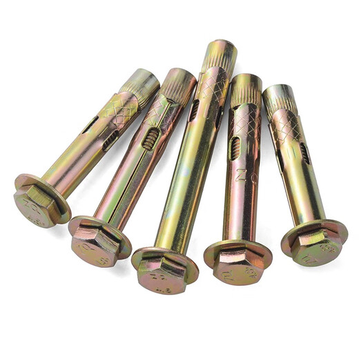 Jinggong (JINGGONG) national standard external hexagonal expansion screws, extended internal expansion bolts, iron implosion, built-in floor expansion, national standard M8*100 (5 pieces), punch 10mm