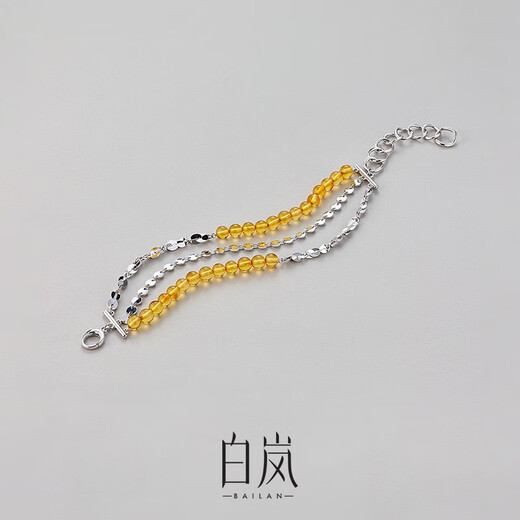 Bailanliu gold bracelet for women 925 silver amber bracelet bracelet with temperament and design sense birthday gift for wife and girlfriend