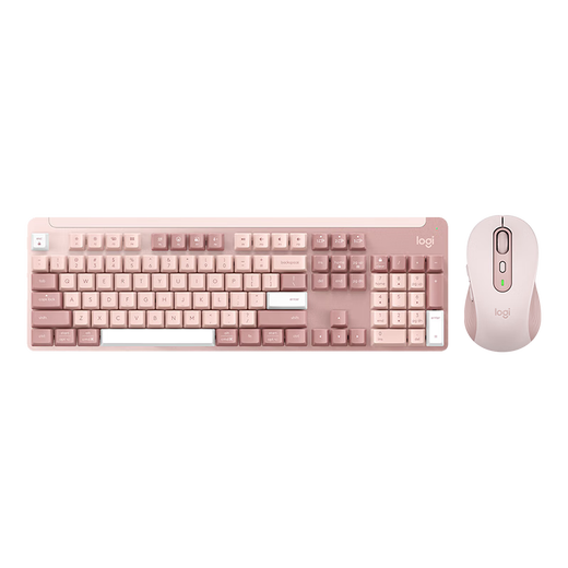 
Logitech (Logitech) preferred series K865 mechanical keyboard Wireless Bluetooth dual-mode keyboard (K845 upgraded model) 104-key full size Gaming business office keyboard and mouse set K865 stone dogwood powder + M750 M pink