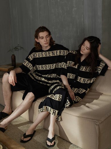 Tonyu (Tongyu) Tonyu Ehepaar Pyjamas Sommermodal Baumwoll Frauen kurzärmelige Nachthemd kann an den Außenanzugsanzügen und Hauskleidung Herren M3899 L 170 Männer getragen werden