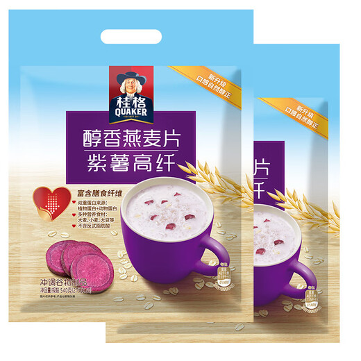 
Quake (QUAKER) Oatmeal Quick-cooked Oatmeal Multi-flavor Convenient breakfast coarse grains Filled cereal (Purple (Instant Oatmeal Bag 1478g)
