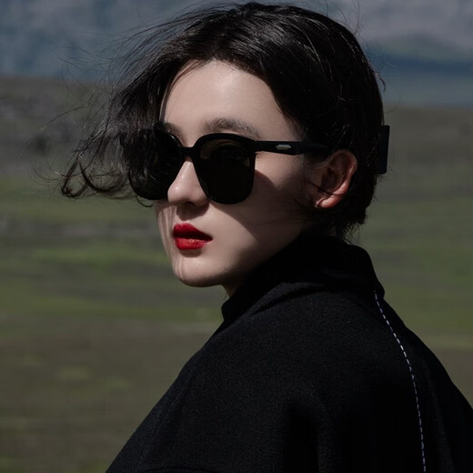 Saint Cassi (Sakas) GM Gafas de sol Miopía Femenina Femenina Fabila de sol polarizadas Anti-ultravioleta Pareja Viaje Viaje Conducción de lentes o novia Dos negros