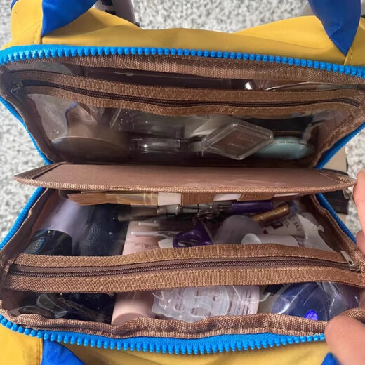 Cute cosmetic bag for women, super large capacity, portable travel 2024 new multi-functional partitioned cosmetics storage bag, girly pink cute contrasting color cosmetic bag