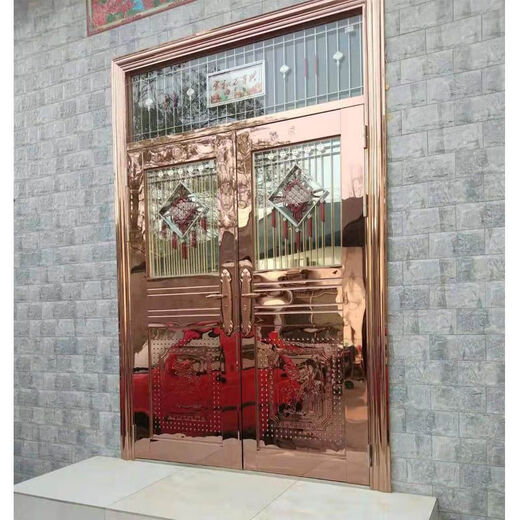 勤凯304加厚不锈钢对开门防盗门厂家直销定制不锈钢双开门进户门平开 普通不锈钢 平方价格