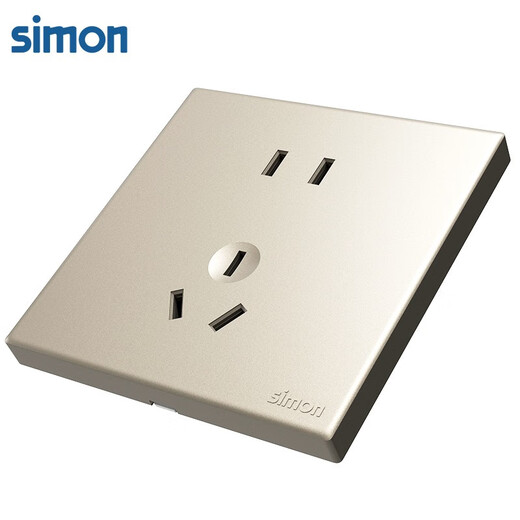 Simon (SIMON) switch socket panel five-hole socket three-hole air conditioner with switch 86 type wall concealed C60 series champagne gold five-hole socket