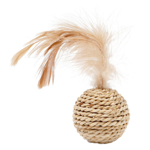 Spirit pet language cat toy funny cat ball rattan sound bell ball feather funny cat toy cat self-pleasure toy rattan ball 2-piece set