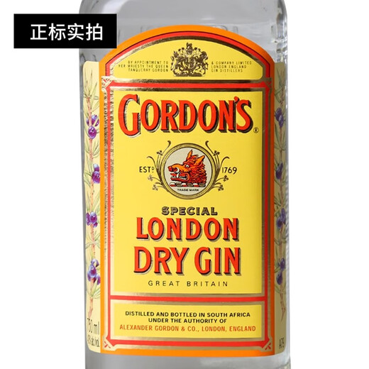 哥顿Gordons金酒750ml南非原装进口洋酒杜松子金酒琴酒 金酒 750mL 1 哥顿金酒 750mL 1瓶