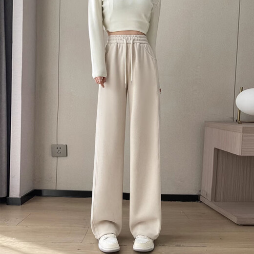 Red Dragonfly Versión estrecha Pantalones para mujeres 2025 Spring y otoño Nuevos pantalones casuales para mujeres Plus Velvet Spring Sports Pantalones rectos 689# Off-White Nine Point-más Velvet Super Soft Velvet l