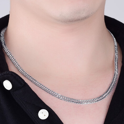 Xizhao Jewelry Platinum Necklace Horsewhip Necklace PT950 Widened and Large Simple Boss Chain Men's Plain Chain 52.02g Shipping in 1-10 working days