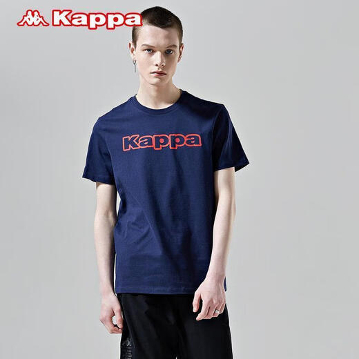 Kapa kappa kapa manche courte sport masculin rond rond carré marc décontracté t-shirt nouveau k0912td01 bleu foncé-844 l