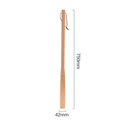 Made in Tokyo, beech wood shoehorn with long handle, shoehorn for putting on shoes, lifting shoehorn for taking off shoes, shoe puller, 75cm long, unpainted wood color