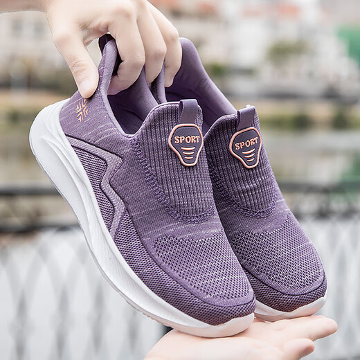 Ältere Schuhe Frauen ein Fuß weit verbreiterte Mutterschuhe Herbst Mesh Casual Schuhe Weiche Sohle Nicht-Schlupf-Stiefschuhe Sportschuhe A9888 Frauenstil 35
