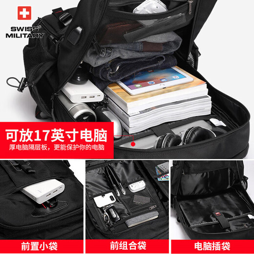 SWISSMILITARY Swiss Army Knife Backpack Men's Large Capacity Travel Bag Sports Backpack Travel Outdoor Mountaineering School Bag