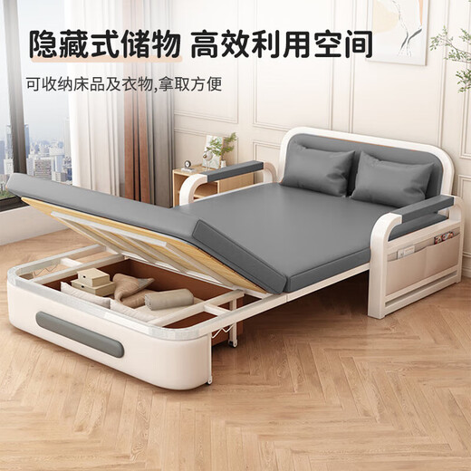 祺义【免费入户】沙发床一体两用出租房多功能储物可伸缩沙发床 【0.82m储物款】7cm海绵