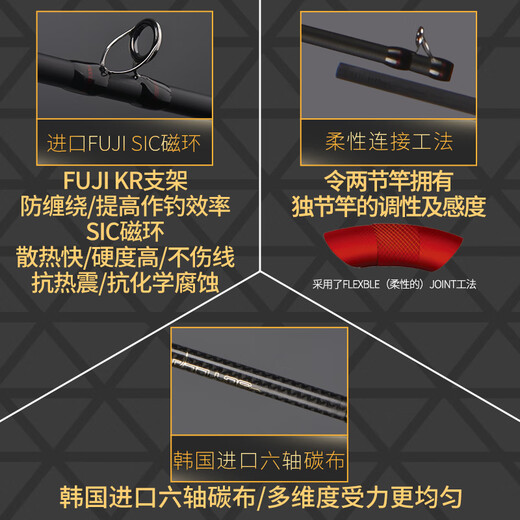 NS斯库拉路亚竿直柄枪柄远投碳素轻量翘嘴鳜鱼鲈鱼竿钓竿渔具 C-692M(枪柄竿)休闲系列
