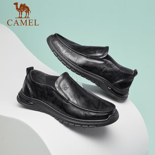 Camel (CAMEL) cowhide soft-soled cushioning loafers commuting autumn business casual leather shoes for men G13S201066 black 44