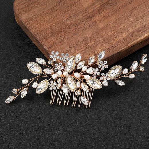 Ming Fujian Xi's mother-in-law's headdress pearl rhinestone hair comb mother wedding dress hairpin pin U-shaped hairpin hairpin hairpin hairpin LB1011