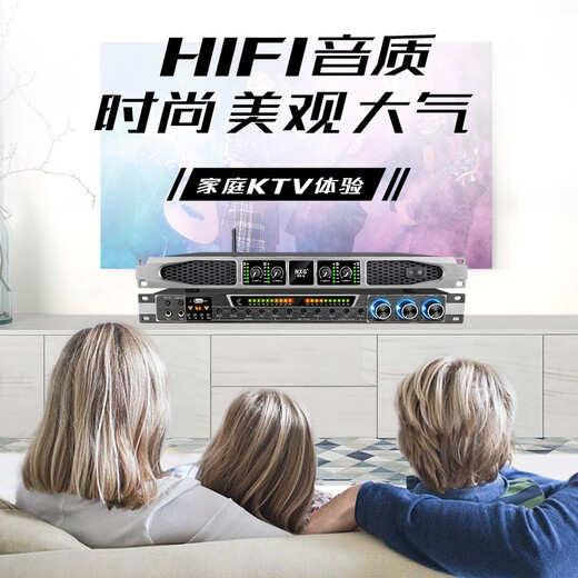 NXG 专业大功率1U数字双/四通道超薄后级功放机hifi发烧KTV舞台演出婚庆会议工程全套音响套装 R4(1200W+1200W)双声道数字功放