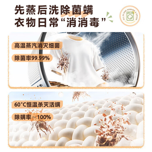 Midea 10/12kg drum washing machine fully automatic household frequency conversion first-class energy efficiency integrated washing and drying/washing and drying with drying kg household appliances subsidy 20% trade-in 12kg-Jin Jin equal to 0.5kg 1.1 high washing ratio with drying steam sterilization mite 36T