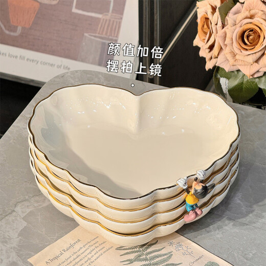 Xibai Shenggao Beauty Ceramic Bowl para el tazón de tazón de vegetales Tazón de sopa de doble oreja con tazones y chocas de tazones