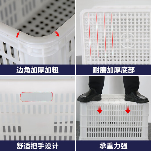 
Liwang POWERKING Plastic Crate Rectangular Large Vegetable Basket Turnover Basket Thickened Glue Frame Turnover Box Logistics Fruit and Vegetable Storage Express Sorting Frame 1027674535 Red