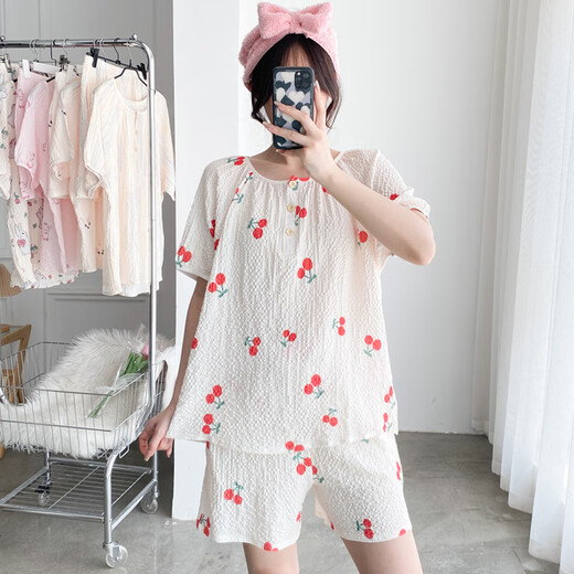 Filipino Serand Pajamas de gran tamaño más Fat Fat Plus Women 300 Jin [Jin equivale a 0.5 kg] Algodón de algodón de verano Estilo delgado de manga corta más Fat Plus Size Ropa para el hogar KKH12186# 3XL Código (170200 Jin [Jin equivale a 0.5 kg])