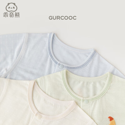Guiqi Xiong light and refreshing cotton baby summer jumpsuit thin long-sleeved air-conditioned clothing baby stretchy sweatshirt cool feeling