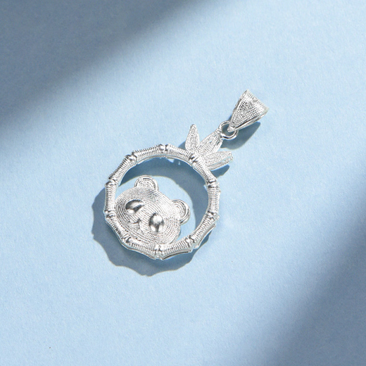 Chaoyu S99 Pure Silver Filigree Panda Silver Necklace Women's Clavicle Chain Birthday Gift for Girlfriend and Wife Pendant Silver Jewelry Engraved Style Pure Silver Necklace Exquisite Gift Box
